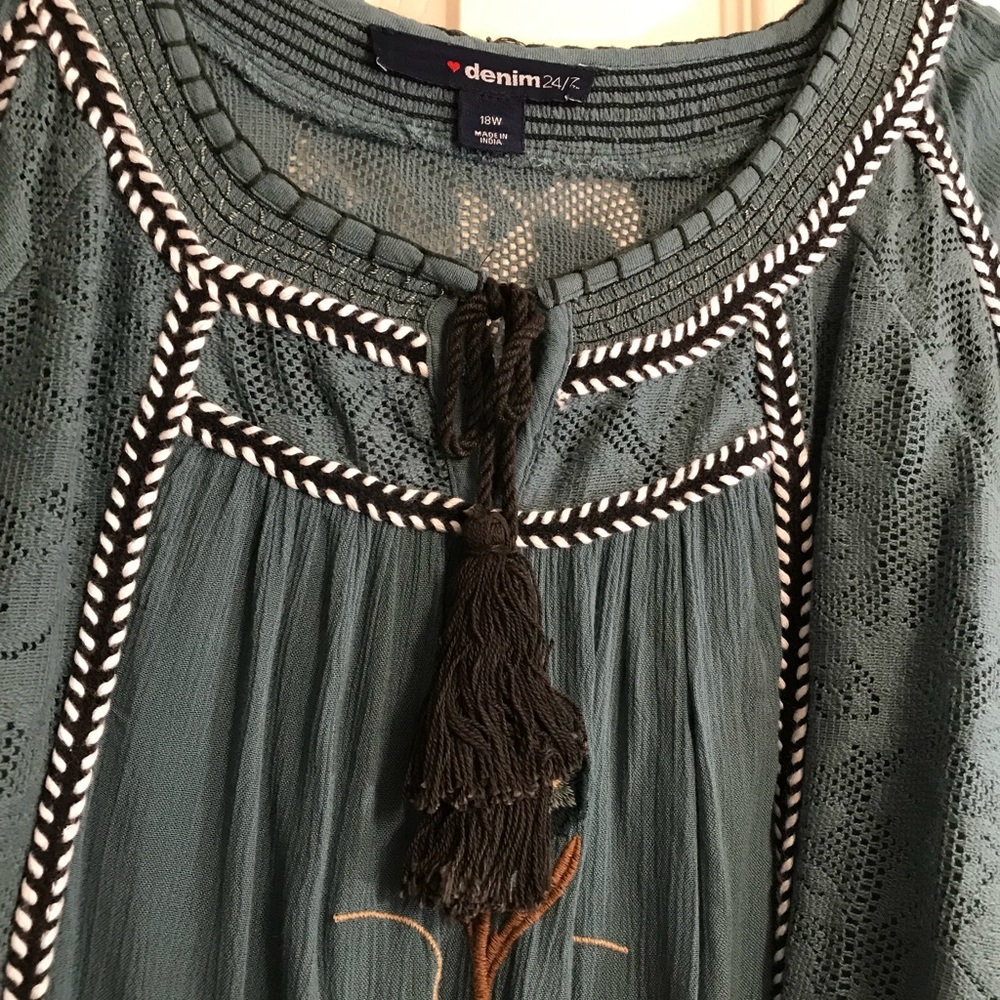 Denim 24/7 size 18 but runs very large AND long